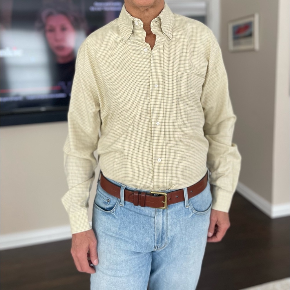 Pale Yellow Bobby Jones by Hickey Freeman collard shirt